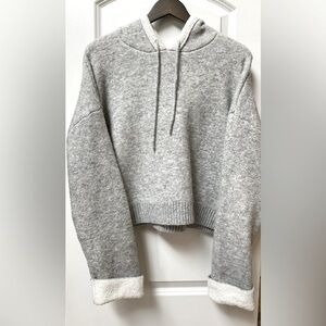 Happily Grey Sherpa Lined Hoodie Sweater